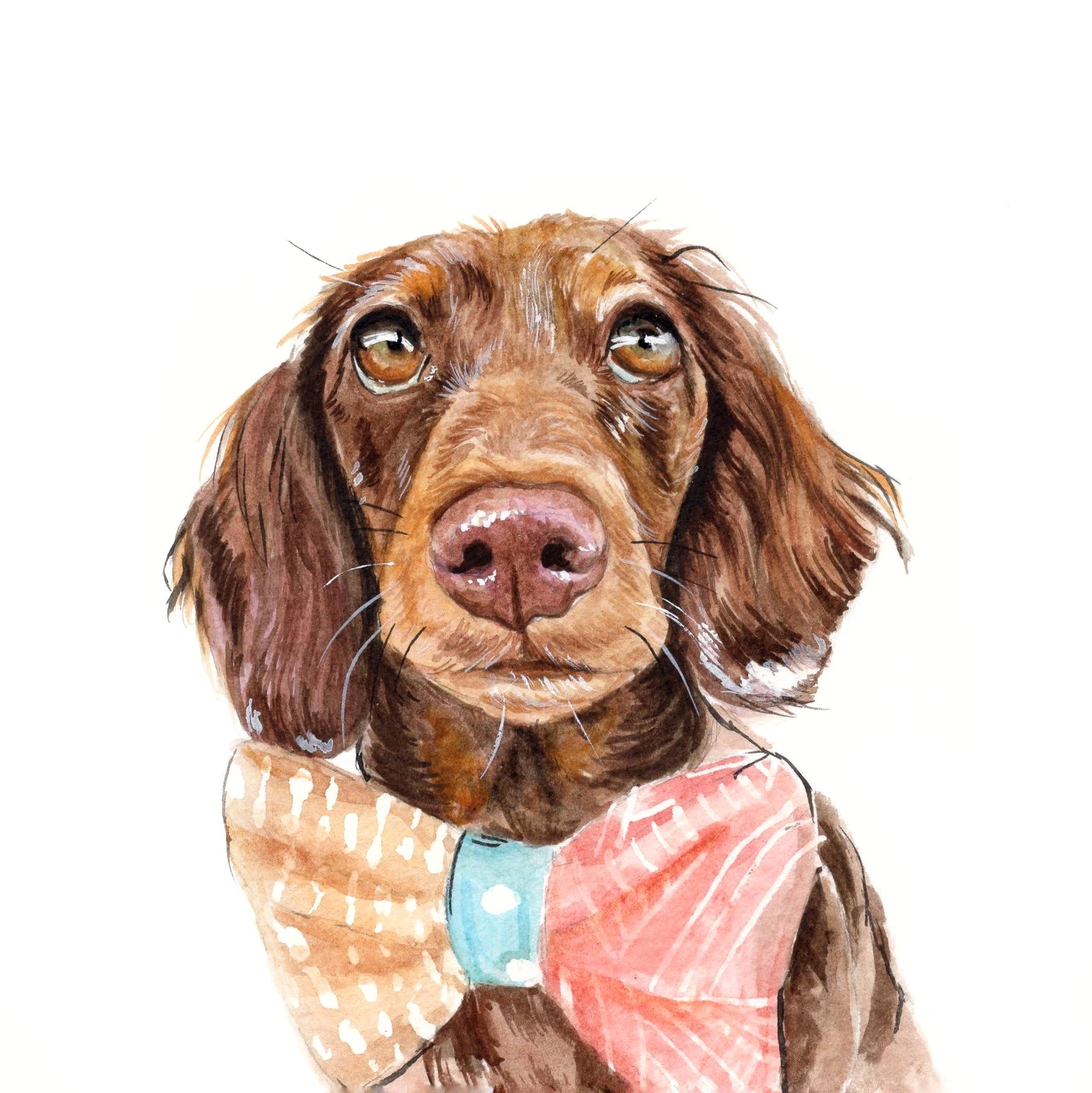 Handmade Custom Pet Portrait Painting (6x6 In)