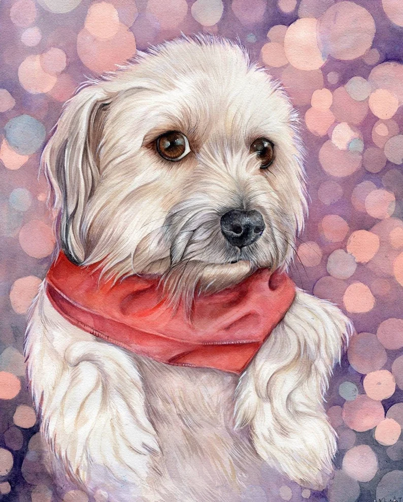 Handmade Custom Pet Portrait Painting (11x14 In)