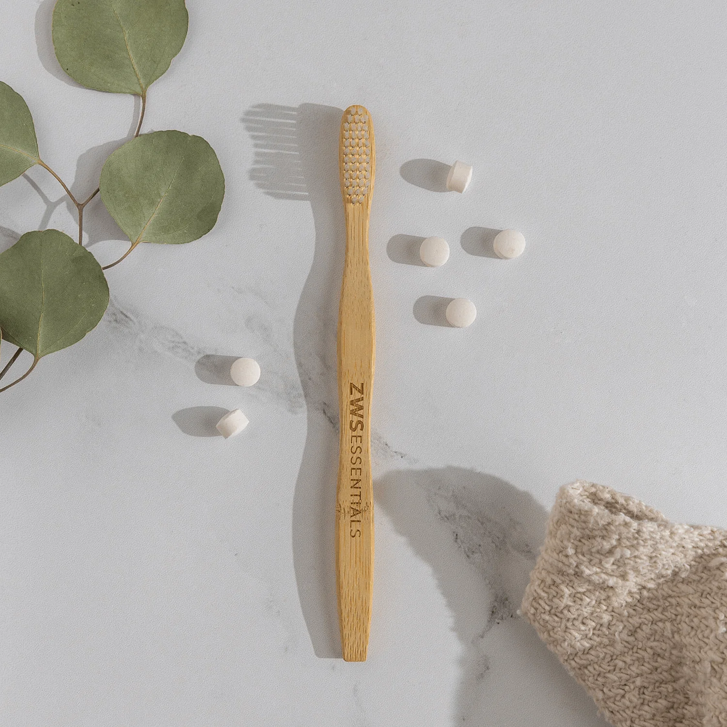 Adult Bamboo Toothbrush (Plastic Free, Compostable, Castor Bean Bristles)